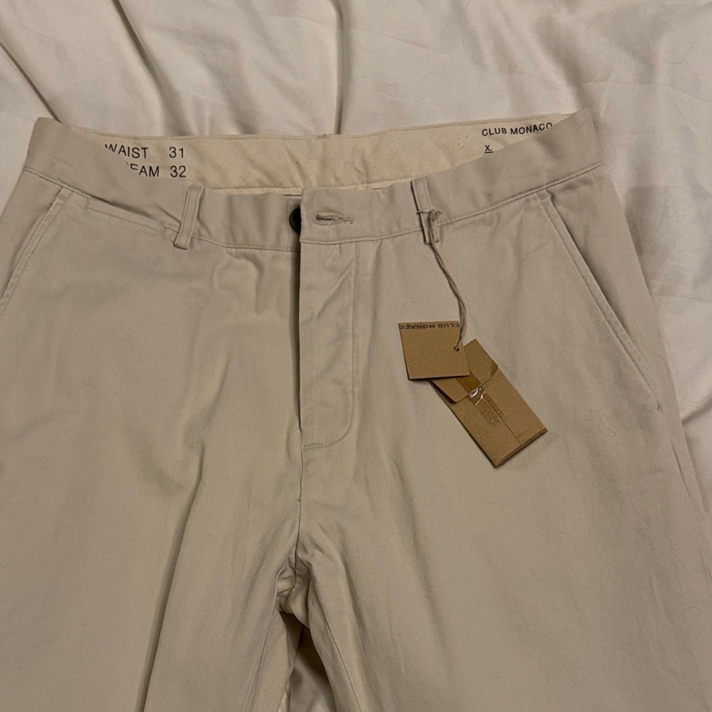 Club Monaco Men's Cream Chinos